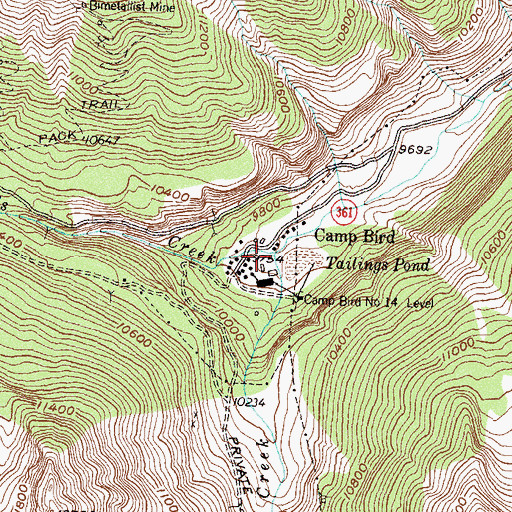 Topographic Map of Sneffels Creek, CO