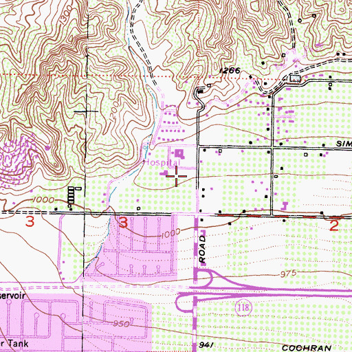 Topographic Map of Calvary Church of Simi Valley, CA