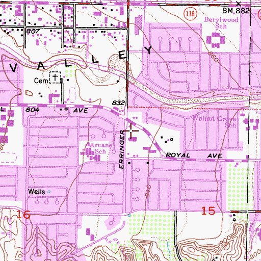 Topographic Map of Church of the Nazarene, CA