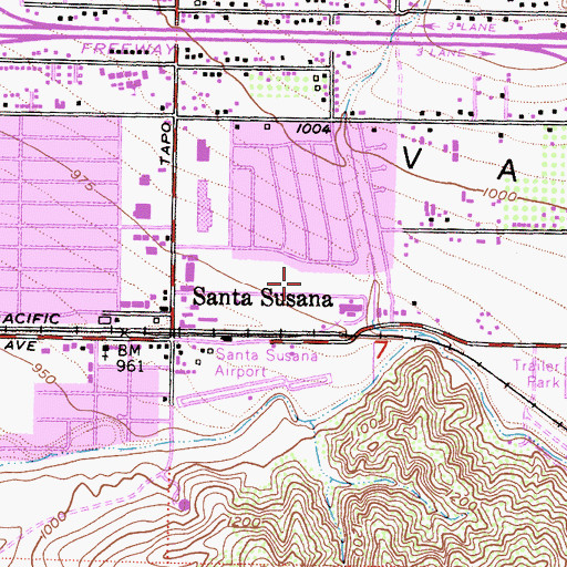 Topographic Map of Congregation B'nai Emet, CA