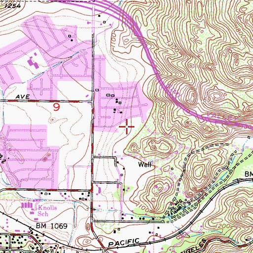 Topographic Map of Foothill Park, CA