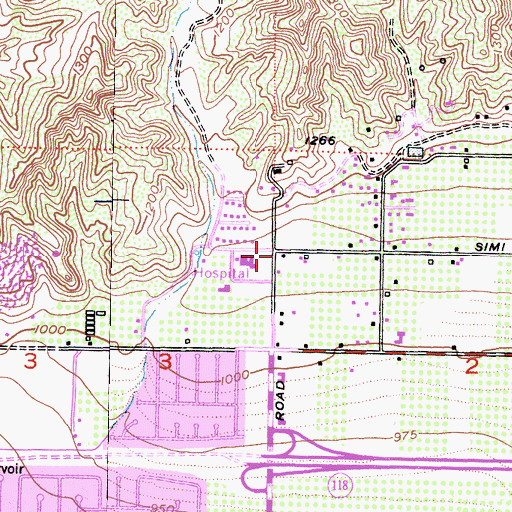 Topographic Map of Grace Brethren Church of Simi Valley, CA