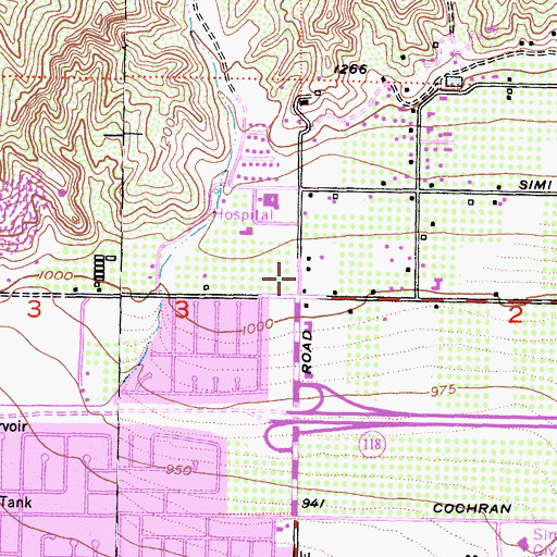 Topographic Map of New Beginnings Christian Fellowship Church, CA