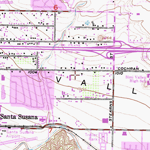 Topographic Map of Pinecrest School, CA