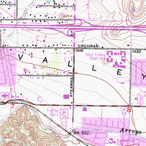 Topographic Map of Saint Peter Claver Church, CA