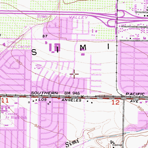Topographic Map of Sequoia Park, CA