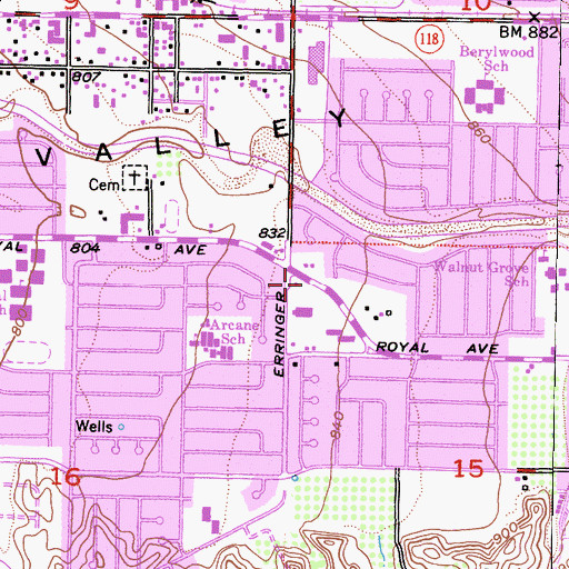 Topographic Map of Simi Valley Community Church, CA