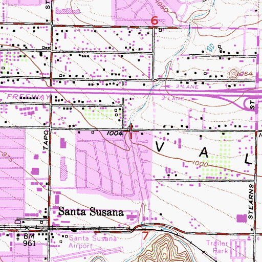 Topographic Map of Simi Valley Presbyterian Church, CA