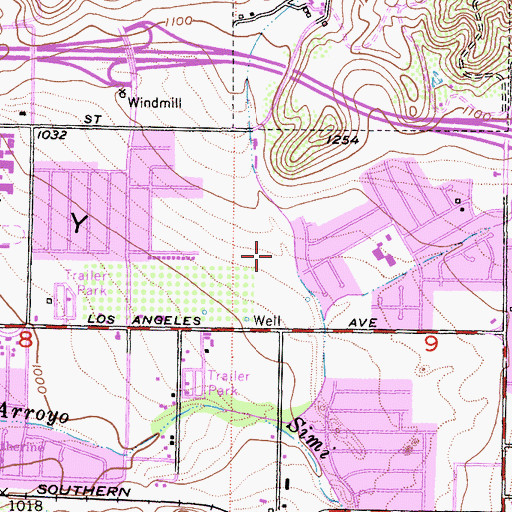 Topographic Map of Verde Park, CA