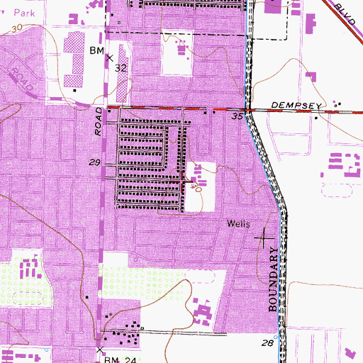 Topographic Map of Ansgar Larsen Elementary School, CA