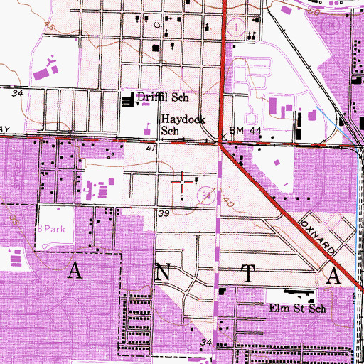 Topographic Map of Calvary Tabernacle (historical), CA