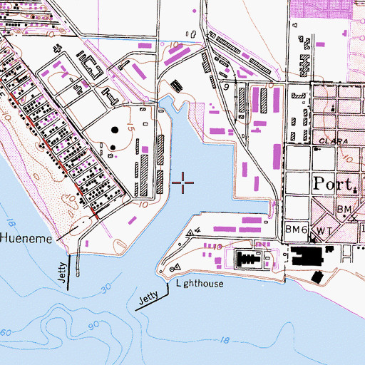 Topographic Map of Channel Island Harbor, CA