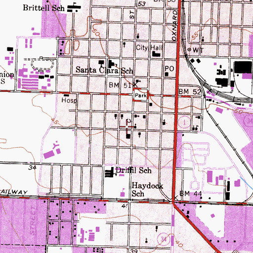 Topographic Map of Foursquare Gospel Church, CA