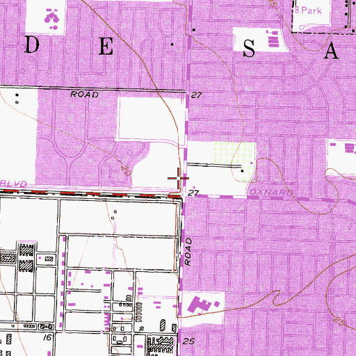 Topographic Map of Hueneme Bay Shopping Center, CA