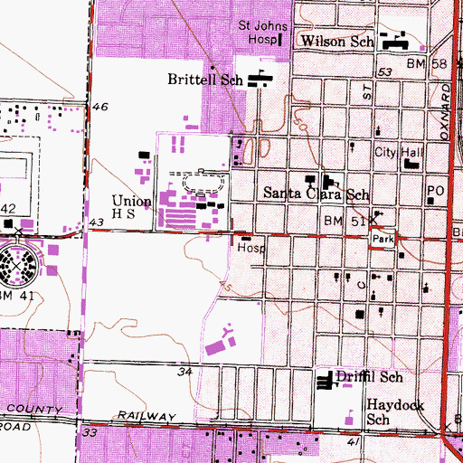 Topographic Map of Lying In Hospital (historical), CA