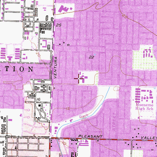 Topographic Map of Parkview Elementary School, CA