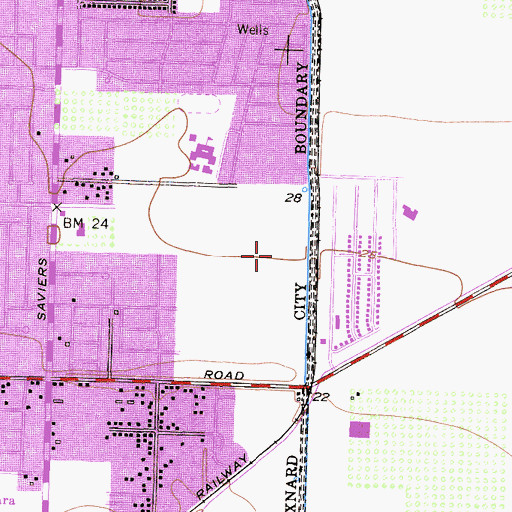 Topographic Map of Pleasant Valley Park, CA