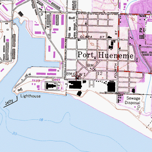 Topographic Map of Port Hueneme Administration Building, CA
