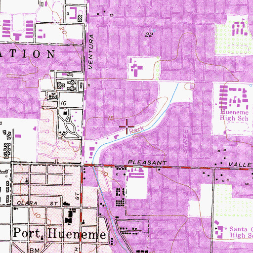 Topographic Map of Richard Bard Bubbling Springs Park, CA