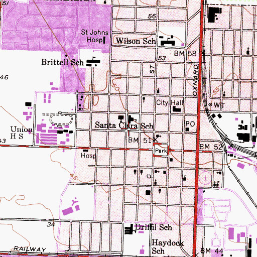 Topographic Map of Saint Josephs Convent, CA