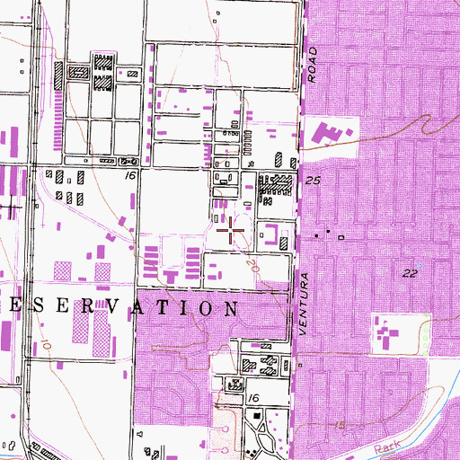 Topographic Map of Seabee Park, CA