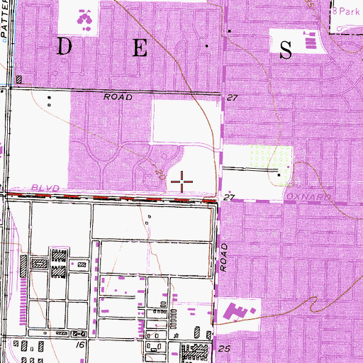 Topographic Map of Town and Shore Shopping Center, CA