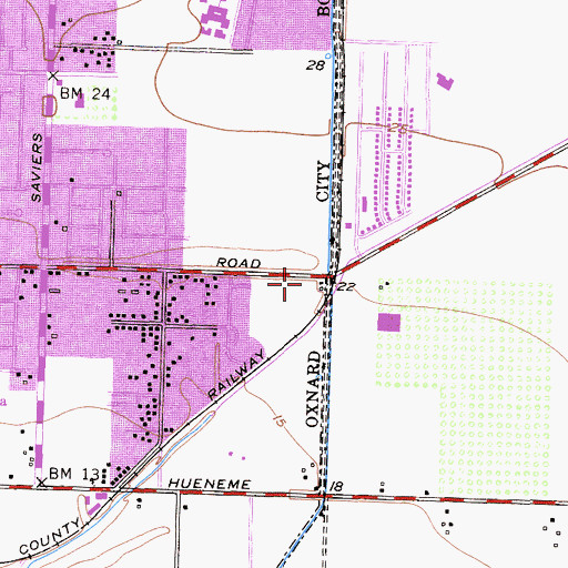 Topographic Map of Calvary Baptist Church, CA
