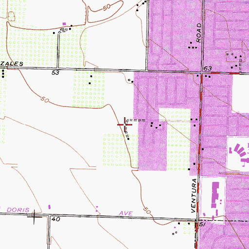 Topographic Map of Emilie Ritchen Elementary School, CA