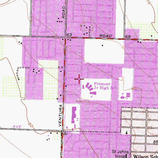 Topographic Map of Fremont Park, CA