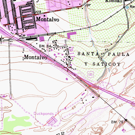 Topographic Map of Gateway Village Shopping Center, CA