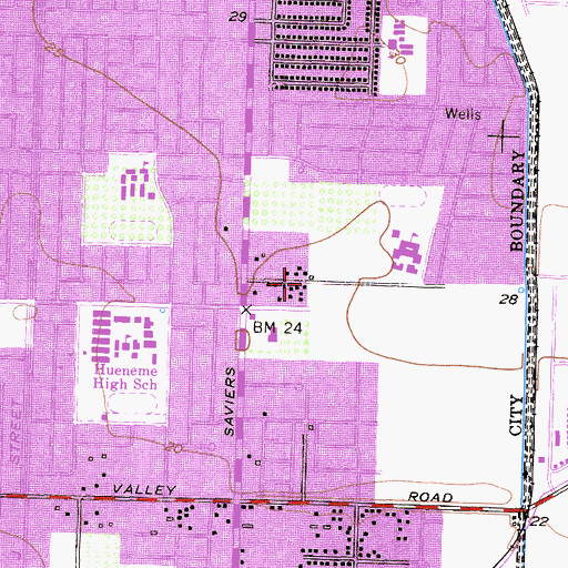 Topographic Map of Kingdom Hall of Jehovahs Witnesses, CA