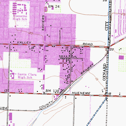 Topographic Map of Monte Sion Assembleas de Dios, CA