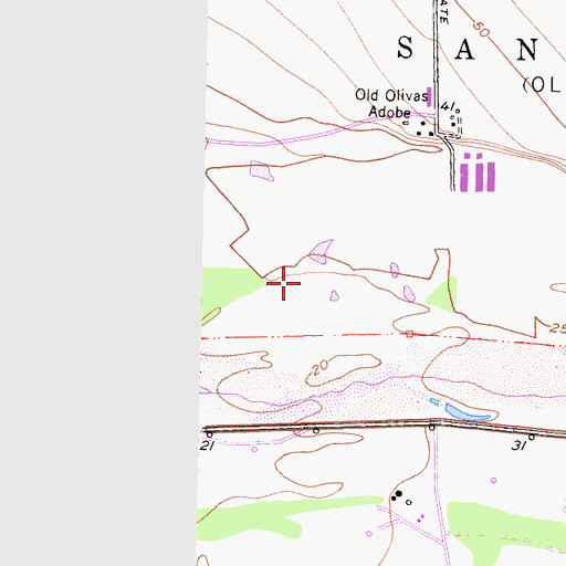 Topographic Map of Olivas Park Golf Course, CA