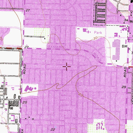 Topographic Map of Our Saviors Evangelical Lutheran Church, CA