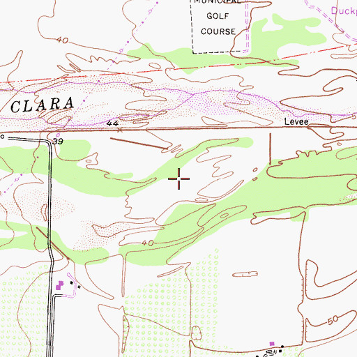 Topographic Map of River Ridge Golf Course, CA