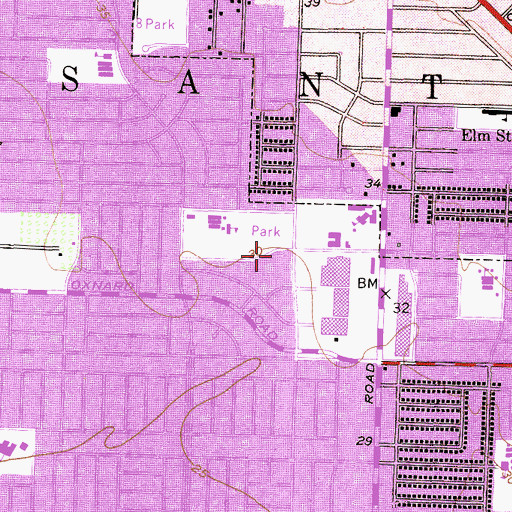 Topographic Map of Saint Anthonys Church, CA
