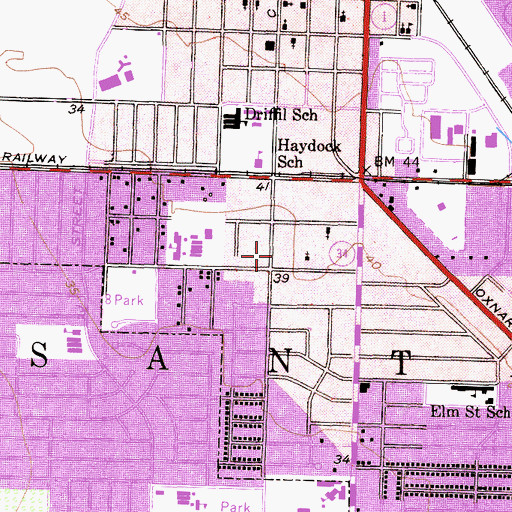 Topographic Map of Shiloh Baptist Church, CA