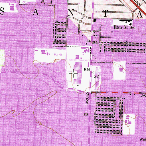 Topographic Map of Centerpoint Mall Shopping Center, CA