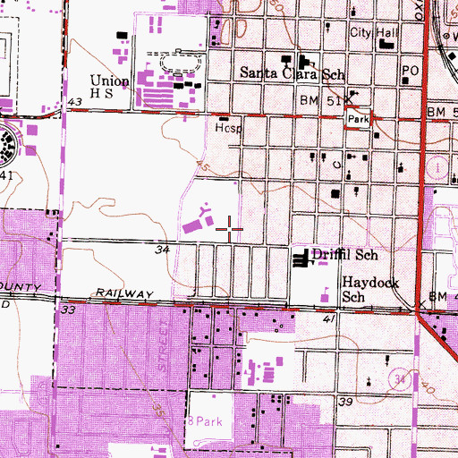 Topographic Map of Chinese Christian Church, CA