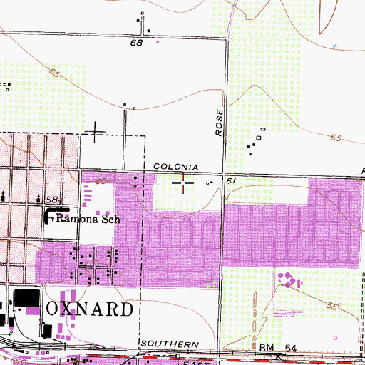 Topographic Map of Colonia Multi-Service Center, CA