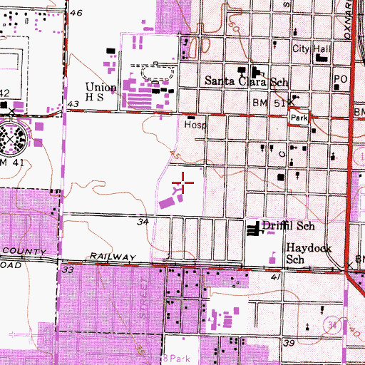 Topographic Map of Community Center Park, CA