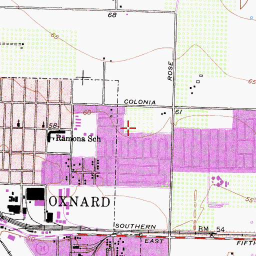 Topographic Map of Del Sol Park, CA