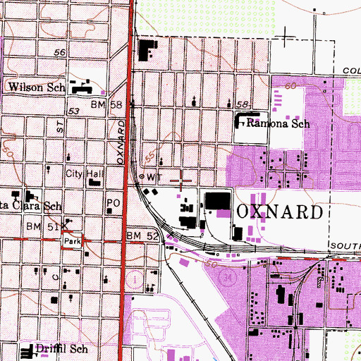 Topographic Map of Emmanuel Missionary Baptist Church, CA
