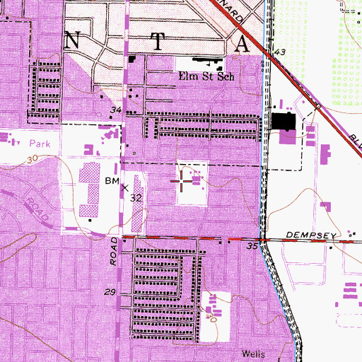 Topographic Map of Harrington Elementary School, CA