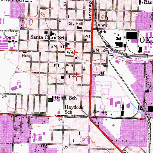 Topographic Map of Heritage Square, CA