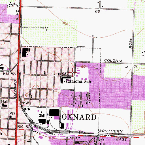 Topographic Map of Juanita School, CA