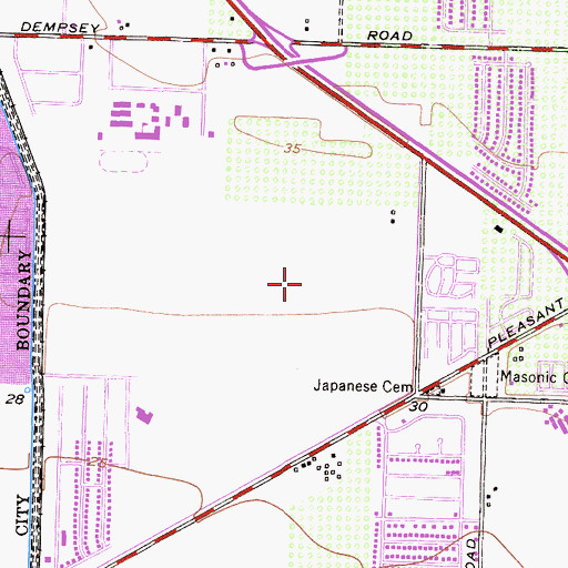 Topographic Map of Oxnard College, CA