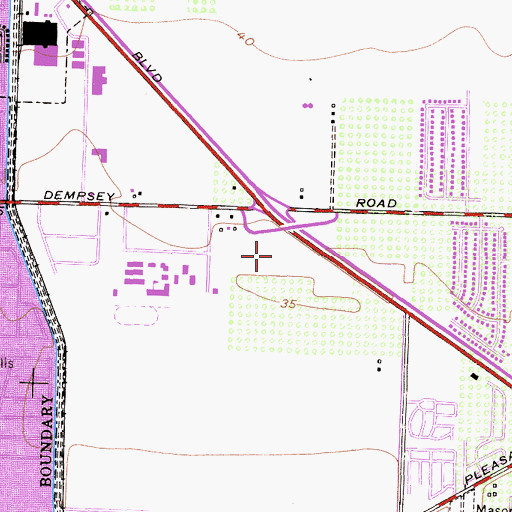 Topographic Map of Petit Park, CA