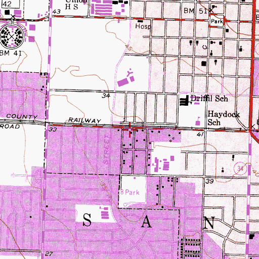 Topographic Map of Powerhouse Family Christian Fellowship Church, CA