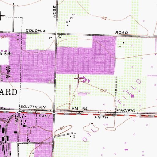 Topographic Map of Rose Avenue Elementary School, CA